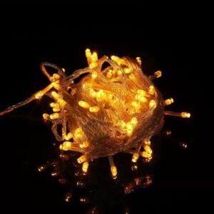 ไฟกระพริบแช่ LED ไฟประดับ ตกแต่ง Christmas LED String Light ชนิด 100 LEDs แสงเหลือง